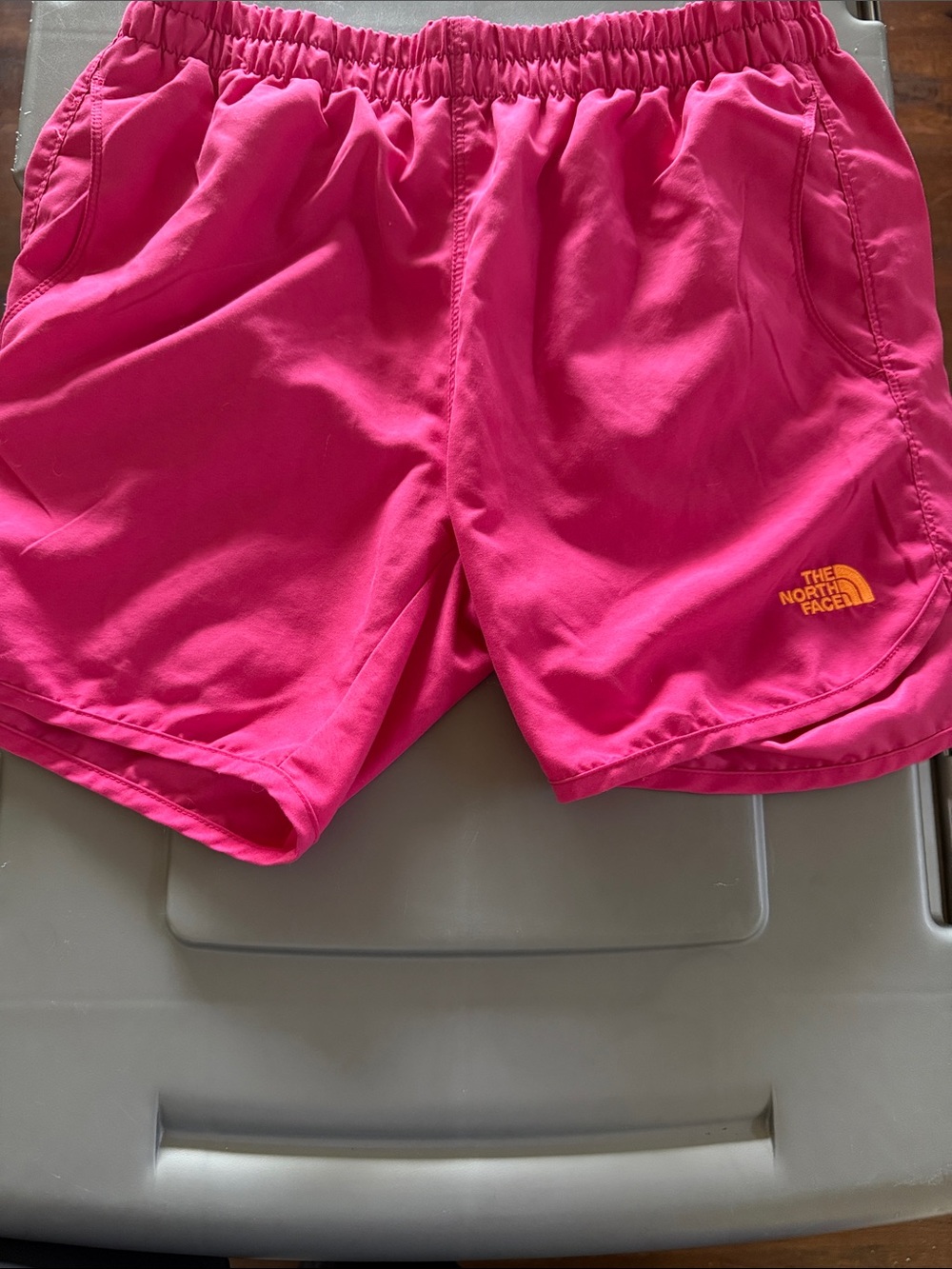 The North Face kids Bright Pink Elastic Waist Athletic Shorts